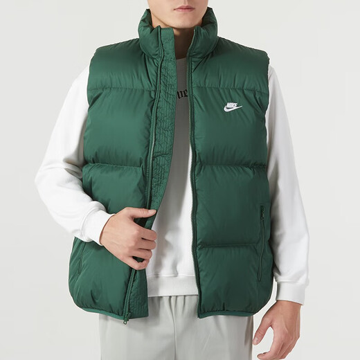 耐克（Nike）棉服男装秋冬季新款户外跑步服防风保暖马甲背心外套 FB7374-323绿色 M