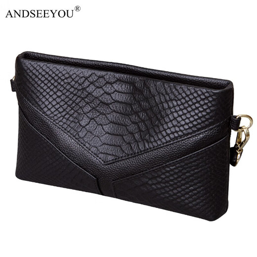 ANDSEEYOU品牌 手拿包女 新款时尚可放手机真皮单肩小挎包女软皮斜挎包 棕色