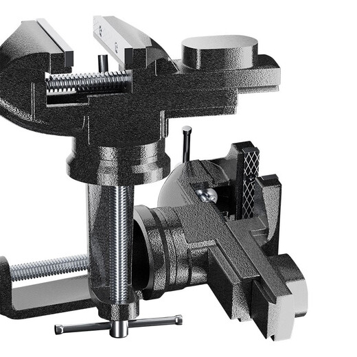 Delixi vise small multi-functional household 360-degree rotating bench vise table vise workbench mini bench vise 80 type vise (with anti-slip pad + gloves)