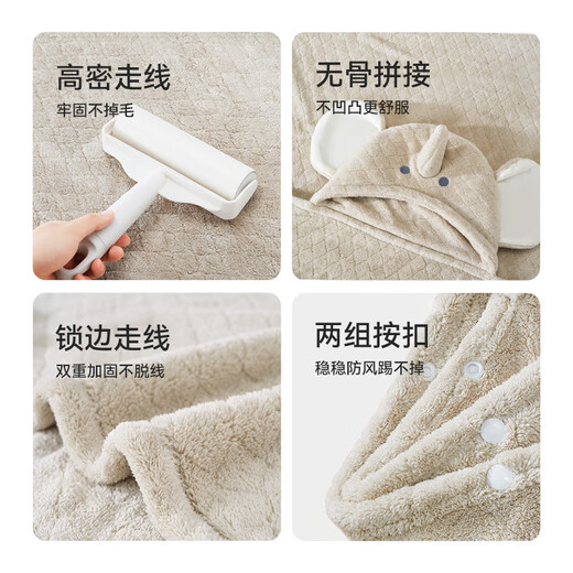 BABYGREAT baby bath towel, children's bath towel, cloak with hood, newborn baby hooded wrap, coral velvet, water-absorbent and quick-drying