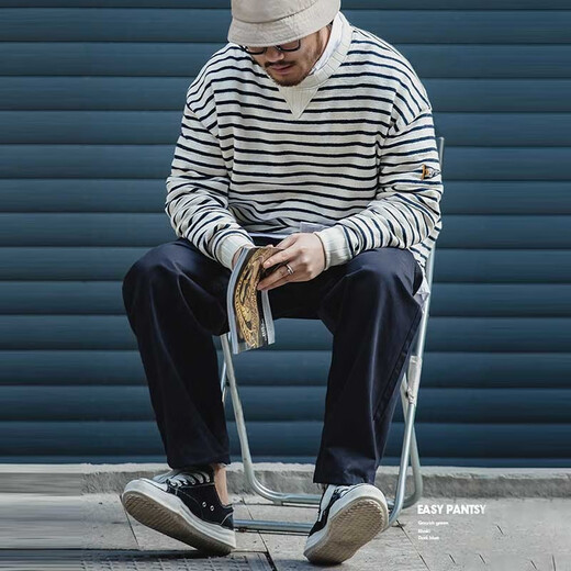 Madden Workwear American Retro Easypants Khaki Casual Pants Men's Loose Straight Legged Long Pants Men's Autumn Navy Blue 2XL