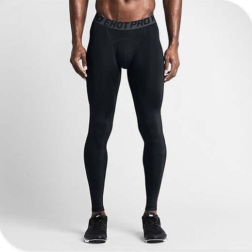 GUIJIAOER breathable sports tights, high elasticity, quick drying, running cropped pants, basketball training leggings, gym bodybuilding pants, pure black trousers 3XL (185-195 height. 175-210 Jin Jin equals 0.5 kg)