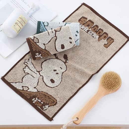 Goldenes Baumwolltuch Snt1047 Snoopy Kinder Haushaltsgesichtswäsche und Bad Weiches Wasser saugfähig und nicht leicht zu schütteln Haare 1 grüner Streifen