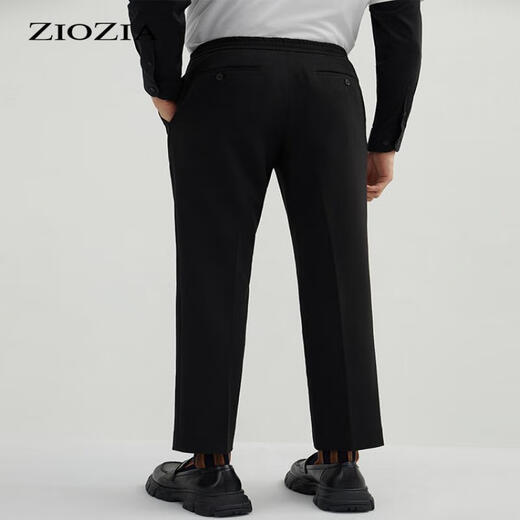 ZIOZIA【九牧王旗下】春季时尚休闲修身男士青年商务纯色长裤ZPP11162B 黑色 78/170 78A