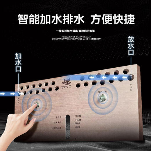 Frielmann H118 cigar cabinet with constant temperature and humidity, true frequency conversion, wide body, imported compressor, moisturizing cabinet, cedar wood office wine cabinet, black, fingerprint password lock, wide body, true frequency conversion (cedar wood liner)