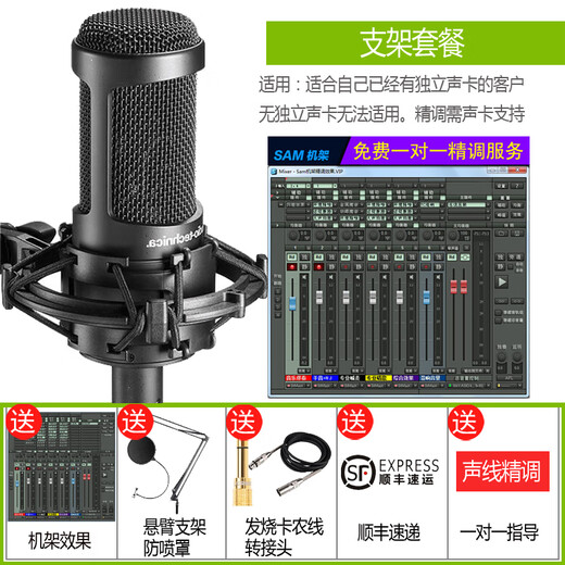 Audio-technica AT2050 condenser microphone mobile phone live broadcast equipment set karaoke chorus anchor recording microphone bracket package