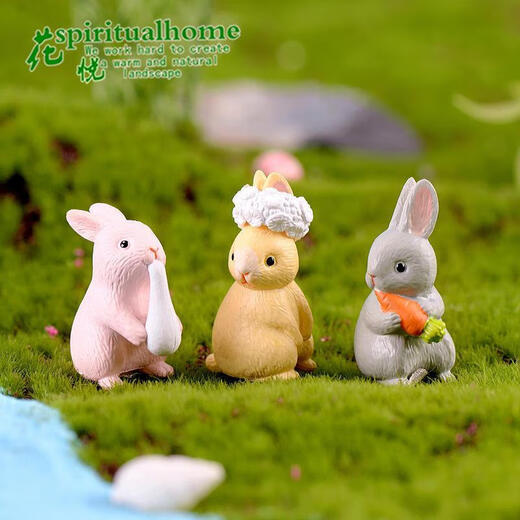 Moran Nuoer Geschenksimulation Mini Tier Kaninchen Ornament Doll Cartoon Micro Landschaft süße Kaninchen Geschenkbox Süße Kaninchenverzierung Großer Wert Zwölf Kaninchen Family Porträt Porträt