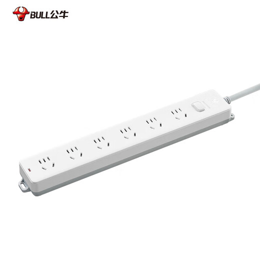 Bull (BULL) new national standard socket plug-in strip plug-in strip plug-in strip drag strip 6-position master switch full length 3 meters super power protection GN-107