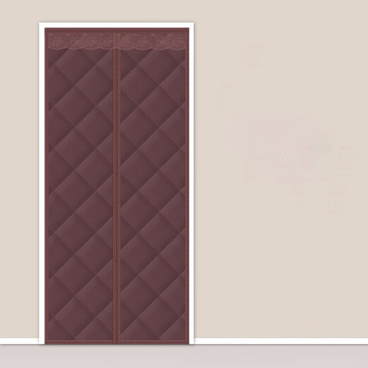 Yuyi winter cotton door curtain warm and thickened household cold and windproof windshield partition magnetic autumn and winter thermal insulation self-priming no punching air conditioning door curtain coffee leather 90*210