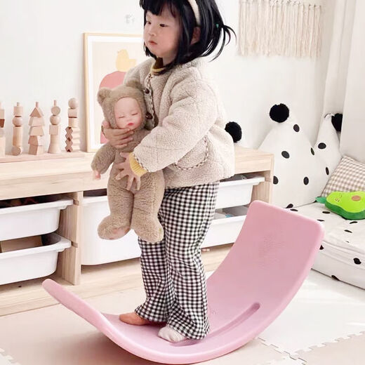 Balance board for adults, balance board trainer, seesaw, children's indoor smart board, balance board, sensory training equipment, home focus bending board toy, with brake, red - load-bearing 160 Jin, Jin is equal to 0.5 kg
