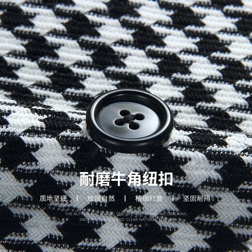 Gieves Charles2022 Neue Herren-Doppelbrusthundtooth-Strick-Wollanzug-Businessanzug Jacke Schwarz und Weißer Houndstooth 48