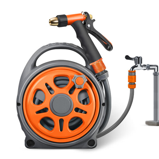 Orichi high-pressure car wash water gun integrated gardening water pipe set H3+10m N12 storage rack+10m extension pipe