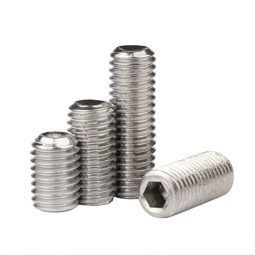 Guwanji 304 stainless steel set screw concave end tightening machine rice cup tail headless hexagonal screw Kimi top screw screw M5x10 50 pieces