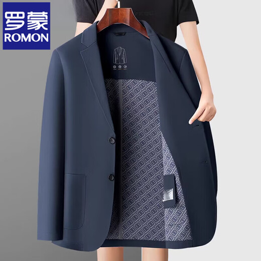 Romon High-End Traaceless Casual Anzug Herren Spring- und Herbstanzug Jacke Slim Business Elastic Middy Daddy Anzug Y12397 Navy 3xl 190 [geeignet für 165-180jin [Jin ist gleich 0,5 kg]]