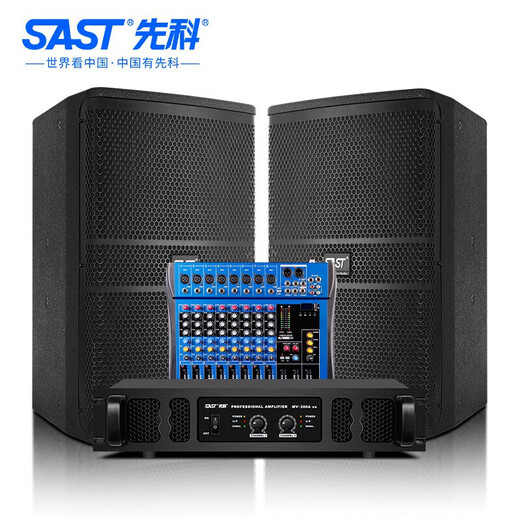 先科（SAST）会议室音响专业大型舞台音箱ktv套装培训舞蹈室大功率功放组合婚庆户外演出音箱 10英寸音响套装(400W功放)