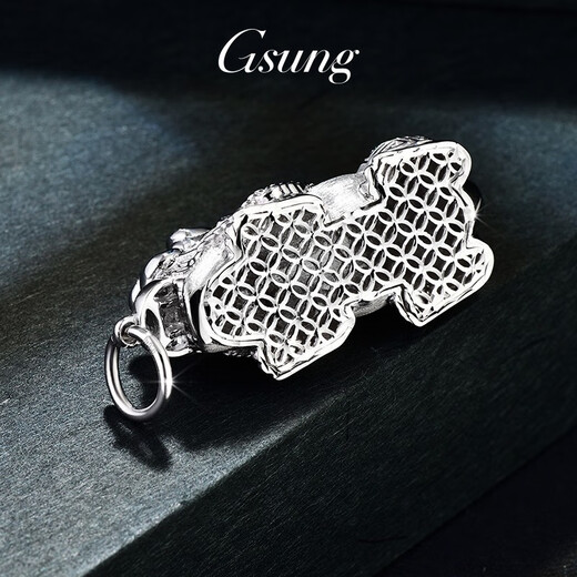 GsunG platinum men's pendant Pixiu PT950 atmospheric three-dimensional pendant back cover auspicious animal platinum Pixiu necklace pendant Price by gram Contact before bidding