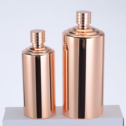 Zhushengmo (ZHUSHENGMO) stainless steel 304 wine bottle 1 Jin Jin equals 0.5 kg 2 Jin Jin equals 0.5 kg Thickened cylindrical kettle portable Moutai bottle creative round liquor bottle 2 Jin Jin equals 0.5 kg Bright cylindrical style