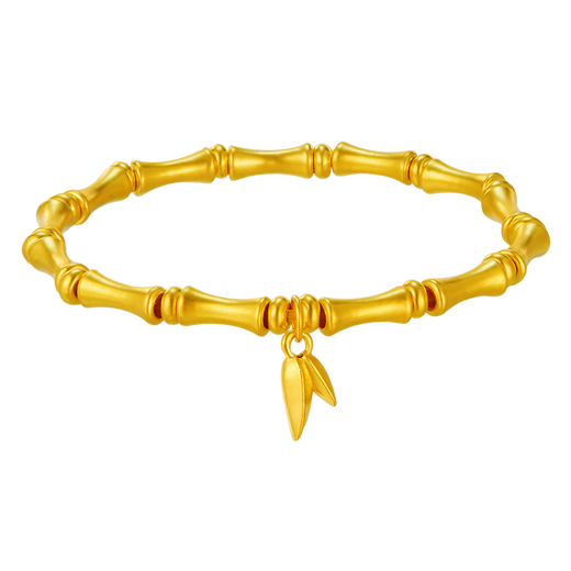 Pulsera de oro del templo Old Templo Gold Bamboo Bancel Band Pulsera Festival de cumpleaños apilado Regalos para mi novia y su esposa Bamboo Band Bracelet / Aproximadamente 3.7G