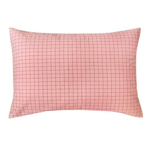 大枕头套50x80枕套水洗棉70 90 48x74 45x75加大号枕套单只 藕粉小格信封式一只 60cmx90cm