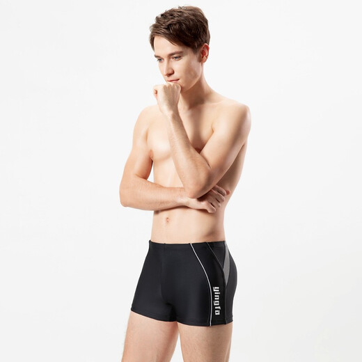 YINGFA professional men's swimming trunks boxer quick-drying large size resort hot spring swimming trunks men's new swimming equipment black and blue-3937 M recommended weight 90-110Jin Jin equals 0.5 kg