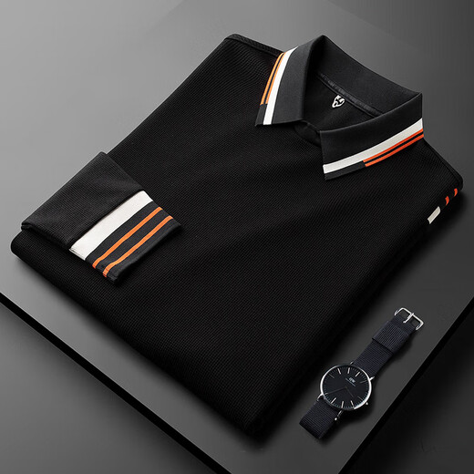 Prideme Design Sense Nische Herbst Dünne High-End European Casual White Polo Shirt Herren-Langärmelte schlank