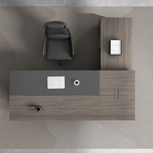 Guiqiu Luxurious and elegant boss desk and chair combination, simple and modern president's office, general manager single executive desk, chairman's office furniture 1.8m boss desk + side cabinet