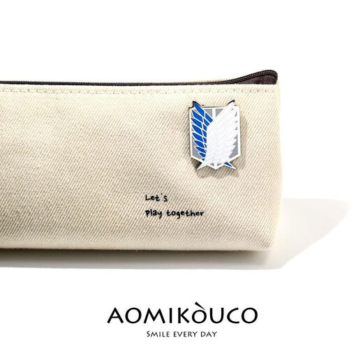 Attack on Titan peripheral brooch ins Wings of Liberty cartoon cute Japanese Survey Corps metal badge pin Wings of Liberty-silver blue