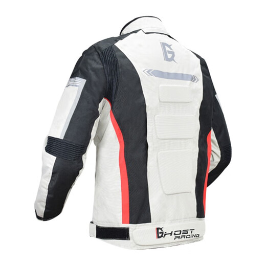
GHOST RACING Motorcycle Cycling Clothing Set Four Seasons Universal Men's Windproof Breathable Anti-fall Motorcycle Clothing Jacket Motorcycle Racing Clothing Light Gray Top XL