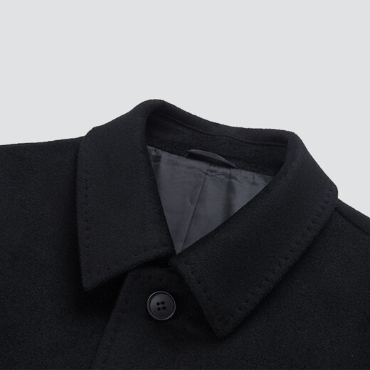 Ding Bronze Wool Mabe Men's Pure Wool Over-Knee Mound Men d'âge Men d'âge Business Casual Long Wool Automne et hiver Nouveau produit noir 185
