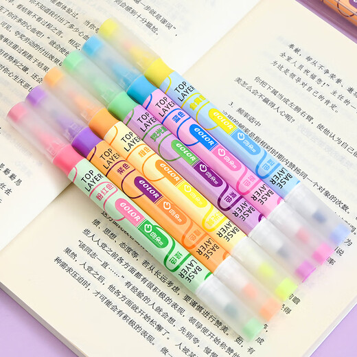 Wenduo 12 Color Highlighter Doppelkopfmarker Hochwertige Marker-Grundschule Schülern Schreibschüler.