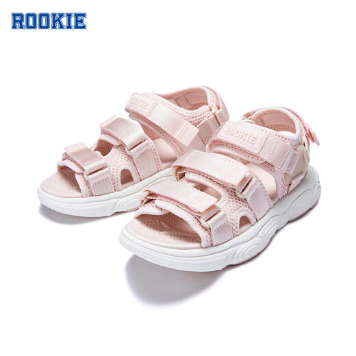 ROOKIE children's shoes, boys and girls sports sandals, summer new children's lightweight cushioning, non-slip children's beach sandals, light pink/off-white 30, recommended foot length 18.5cm