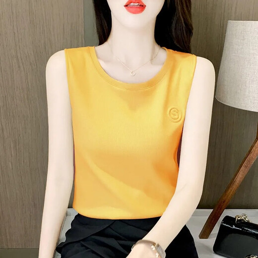 宠琳棉吊带背心女2025春季新款韩版修身显瘦百搭无袖打底外穿圆领上衣 灰色+白色【两件装】 XL 建议110-125斤