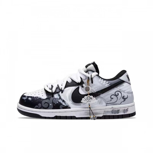 耐克（NIKE）球鞋定制 Dunk 太空灰岩 休闲百搭 复古做旧 黑米色板鞋 DD1391-100(Team379-太空灰岩男S 40 定制款不退不换