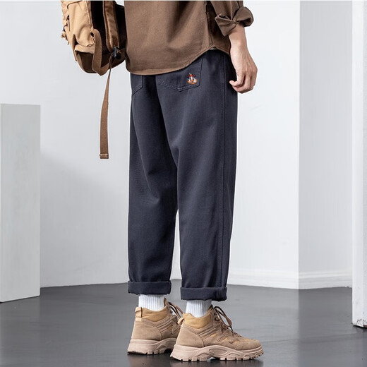 Fog Sky Pantalon décontracté pour hommes Spring and Automne Loose Loose Trendy Brand Outdoor Travail Trafoute American High Street Straight Cotton Pantal