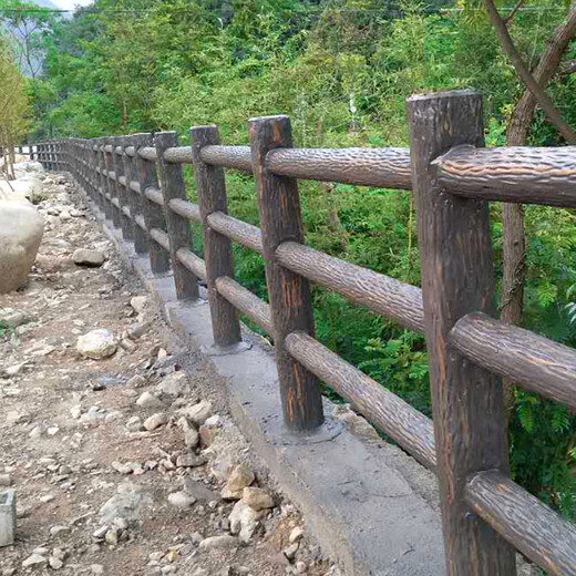仁聚益福州水泥仿木护栏v景区河道围栏公园鱼塘仿树藤栏杆户外混凝泥土 定制153-9215-5721