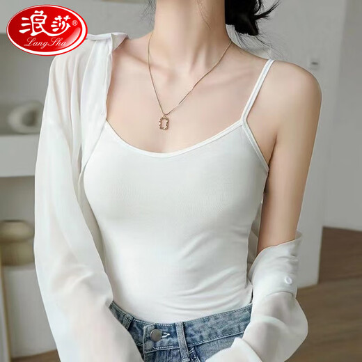 LangSha Modal small suspender inner and outer vest for women with base student sleeveless vest for women Black XL