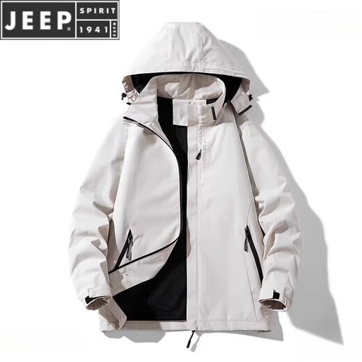 JEEP SPIRIT冲锋衣男女同款春秋防水男士外套三合一可拆卸登山服户外夹克男 6628款黑色-春秋款  XL 110-130斤