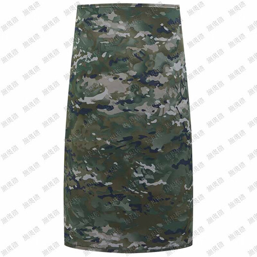 Shiode chef uniform set camouflage cooking uniform short sleeve + chef hat + short apron + sleeves ink pattern summer 175