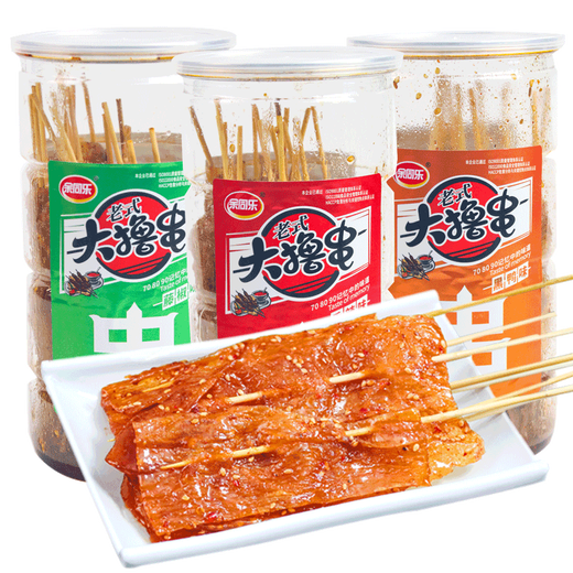 Yu Tongle's old-fashioned big skewers 228g, snack food, nostalgic snacks, spicy slices, spicy vegetarian snacks, pepper flavor 228g*3 cans 684g