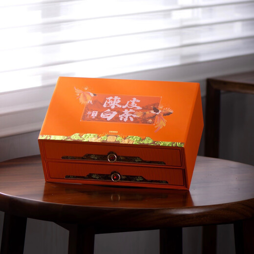 Qianshanyue Tangerine Peel White Tea Pressed Small Tea Cake Independent Gift Box Fuding Tangerine Peel White Tea Gongmei 500g Gift Pack Tangerine Peel White Tea Double Layer One Jin Jin is equal to 0.5 kg
