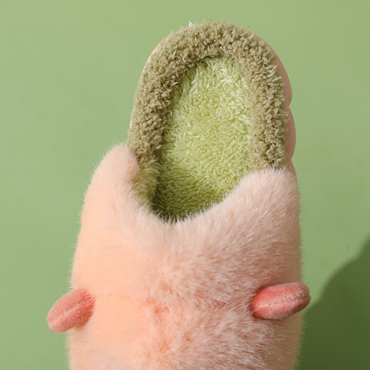 LA CHAPELLE HOMME Men and Women Baby Children's Indoor Home Warm Soft Soled Cute Plush Cotton Slippers Brown 32-33