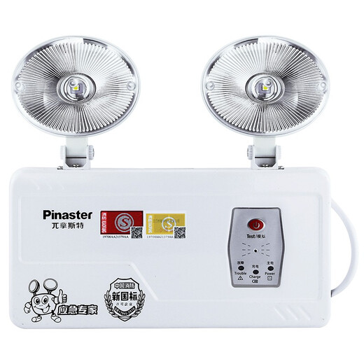 Nast fire emergency light power outage LED emergency lighting evacuation light double head light safety export national standard flame retardant plastic head P3001