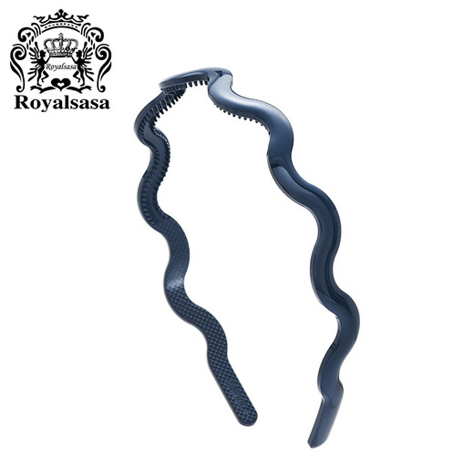 Royal sasa Korean acrylic candy color hair hoop wavy hair headband simple broken hair hairpin women's face wash navy blue NB