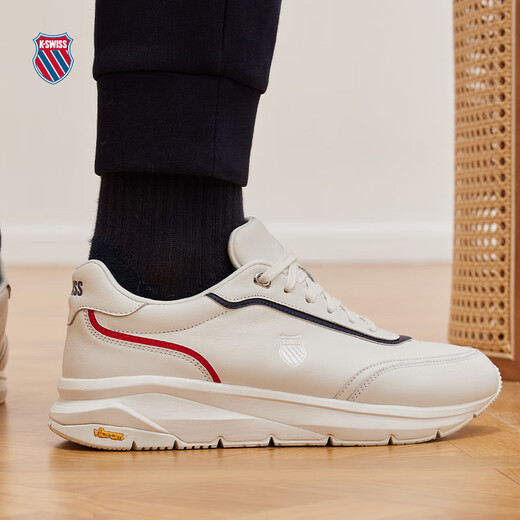
KSWISS men's and women's sneakers spring new breathable comfortable cushioned casual shoes 9274-US 113 Wimbledon white/navy blue/grey red 42