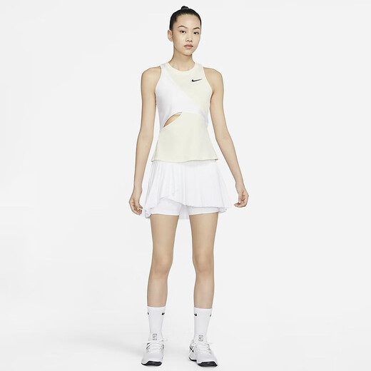 耐克（NIKE）女子短裙夏季速干褶裥网球运动半身裙不对称百褶裙(含打底) DR6850-100 S