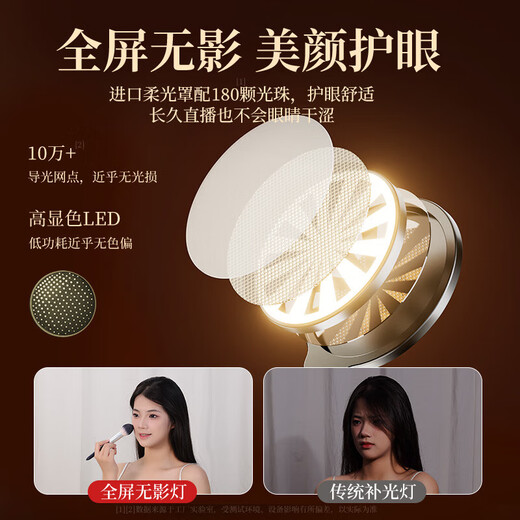 Shuotu professional-grade lighting, live broadcast fill light, photography light, shooting LED full-screen light, mobile phone live broadcast bracket, floor-standing overhead shooting, live broadcast room, live broadcast studio equipment, complete set