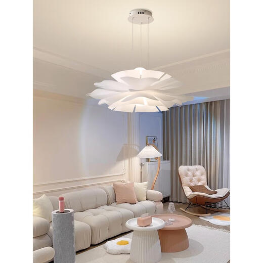 Diexi Creative Restaurant Chandelier Nordic Romantic Flowers Bar Lights Ins Style Girl Room Iluminación de dormitorio cálido Iluminación 9272 Candelier White 35 cm Tres color E27 Fuente de luz Fuente