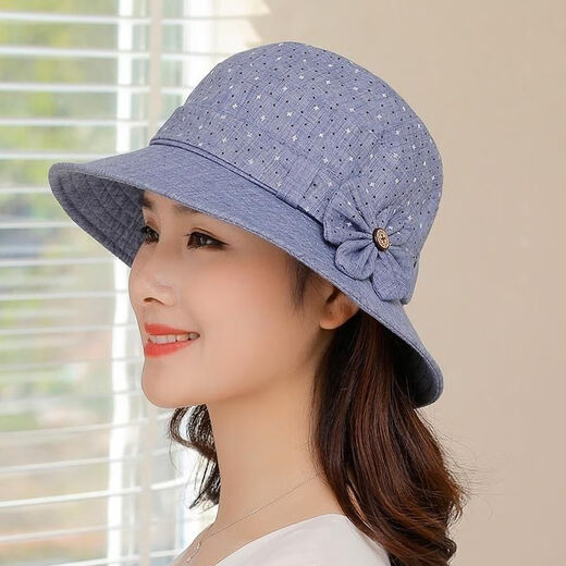 Qiuzengchun autumn hat women middle-aged and elderly women's hat mom sun hat basin hat fisherman hat small brim casual cloth hat elderly hat purple adjustable 54-58