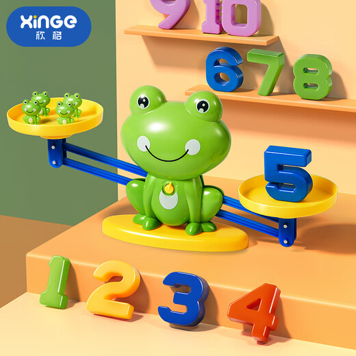 Xinge balance scale children's digital frog toys called mathematical balance logical thinking training Children's Day gift large upgrade 40 frog 10 number 30 card