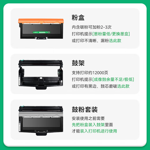 才进适用宜联TN332粉盒E-GM3001-AN墨盒E-GP3001-N打印机E-GM3001-N碳粉盒 【鼓架】成像鼓-12200页-1支